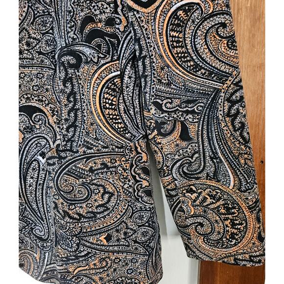 VTG Harve Benard Paisley Velvet Jacket Sz 8 Medium Button Closure Black/Orange - Picture 5 of 7